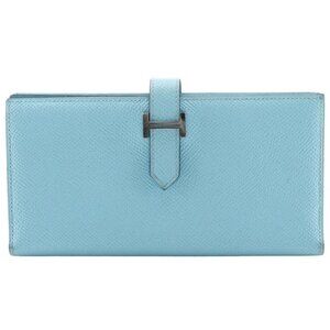 HERMES Beansufla Purse light blue Epsom Women